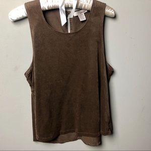 Faux suede sans sougi brown tank top